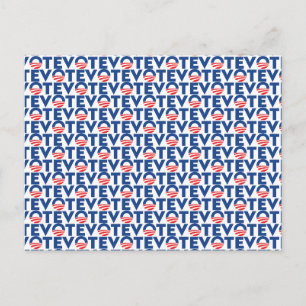 Carte Postale Vote hope rouge blanc bleu moderne typographie mot