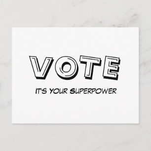 Carte Postale Vote: It's Your Superpower Postcard