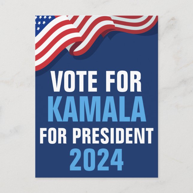 Carte Postale Vote Kamala Harris pour l'élection bleue du présid (Devant)
