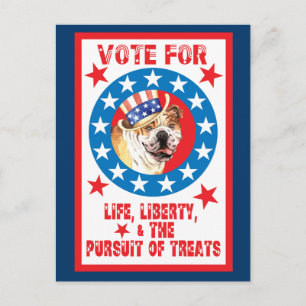 Carte Postale Vote pour Bulldog