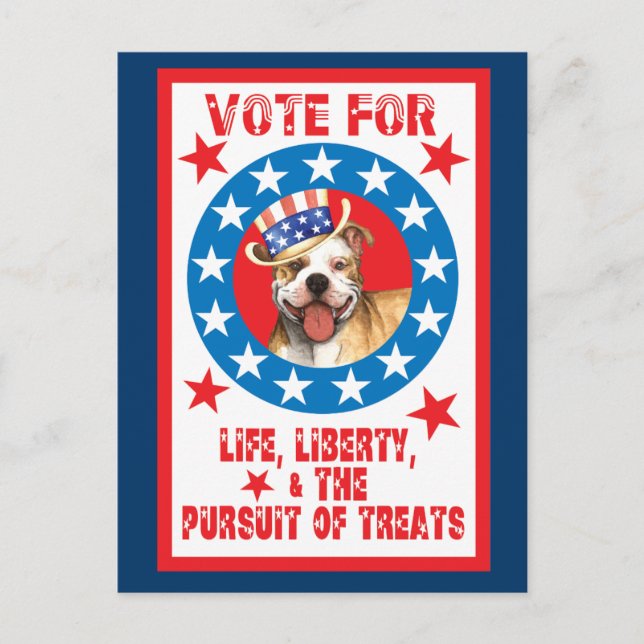 Carte Postale Vote pour Pit Bull (Devant)