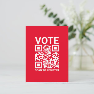 Carte Postale Vote Scan QR Code pour enregistrer du texte person
