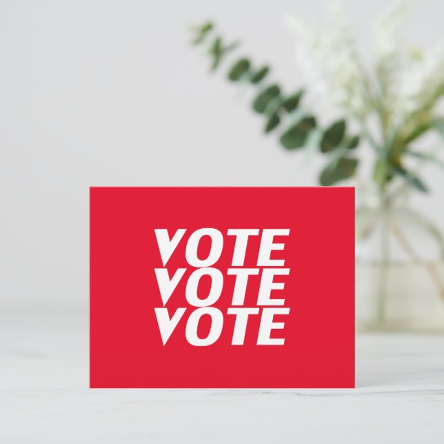 Carte Postale "Vote vote" rouge blanc (Debout devant)