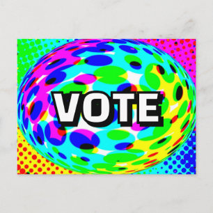 Carte Postale VOTE (Vous Pouvez Changer Le Mot)
