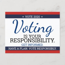 Carte Postale Voter est votre responsabilité. Vote Élection 2020