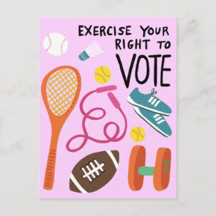 Carte Postale VOTER Exercez votre droit de vote Élections Rose
