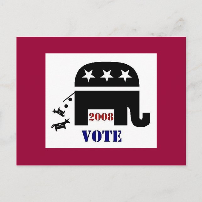 CARTE POSTALE VOTER REPUBLICAN EN 2008 POSTCARD (Devant)