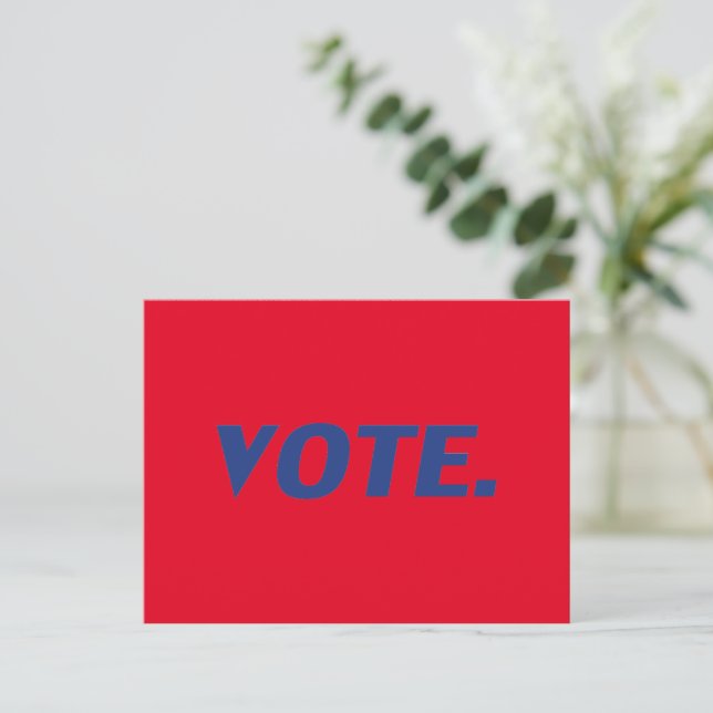 Carte Postale Voter rouge bleu moderne typographie élection poli (Debout devant)