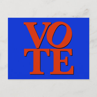 Carte Postale VOTER rouge et bleu