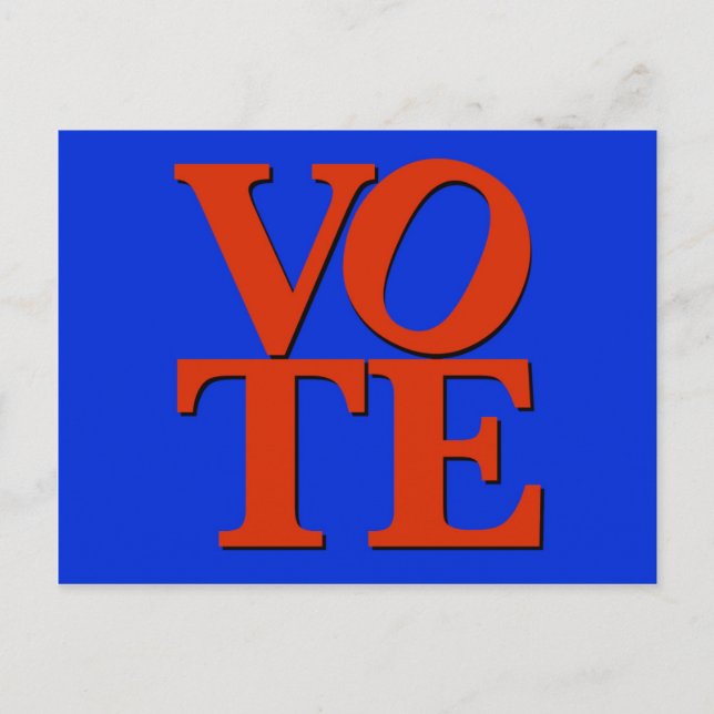 Carte Postale VOTER rouge et bleu (Devant)