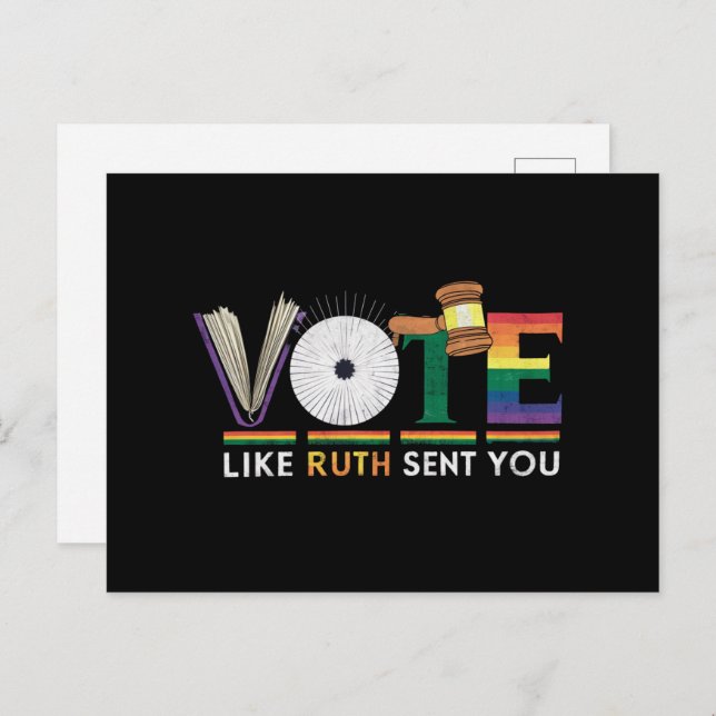 Carte Postale Votez Comme Ruth Vous A Envoyé Gavel Feminists Lgb (Devant / Derrière)