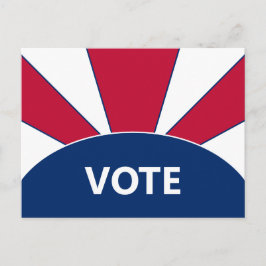 Carte Postale Votez Red White and Blue Sunburst