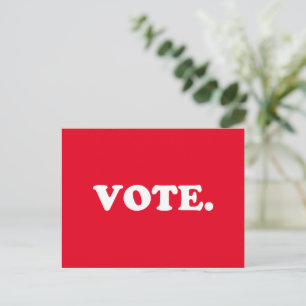 Carte Postale Votez rouge et blanc typographie moderne