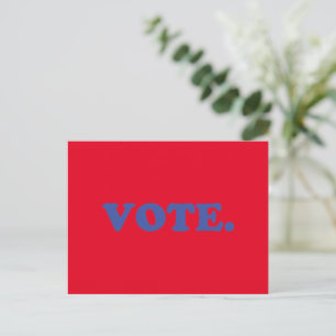 Carte Postale Votez rouge et bleu typographie élection moderne