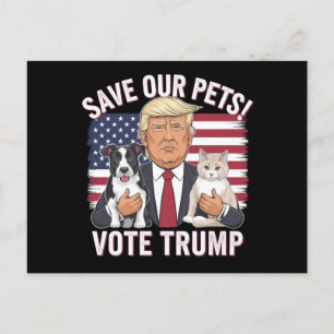 Carte Postale Votez Trump Sauvez Nos Animaux de Compagnie Chats 