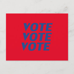 Carte Postale "Votez votez votez" bleu rouge