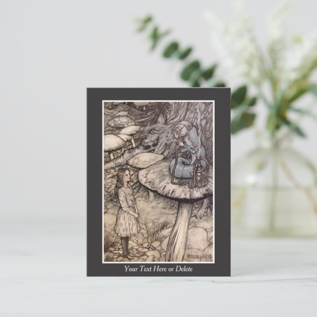 Carte Postale Votre Alice Texte/Couleur avec Caterpillar Rackham (Debout devant)