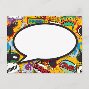 Carte Postale Votre bulle de message vocale drôle rétro bande de
