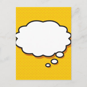 Carte Postale Votre bulle de pensée de message drôle rétro bande