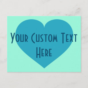 Carte Postale Votre coeur turquoise de texte personnalisé