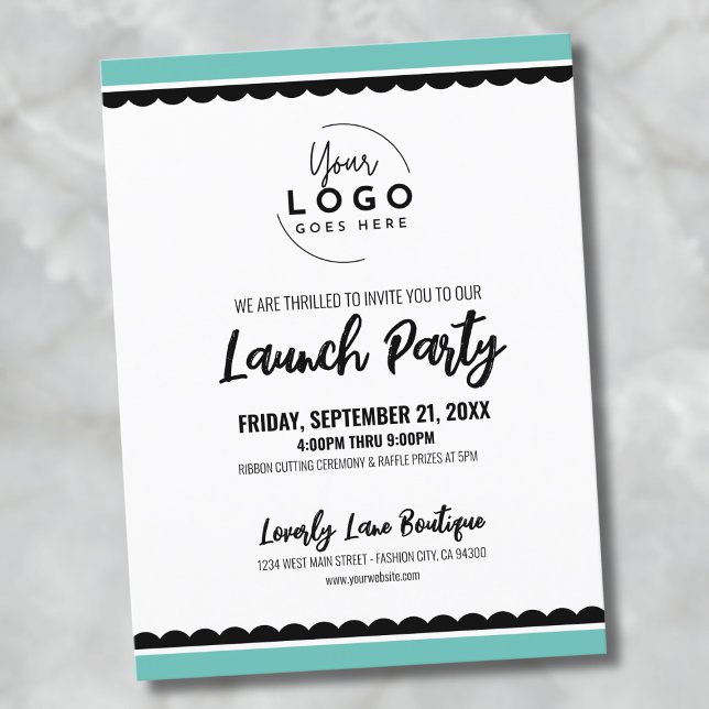 Carte Postale Votre groupe de lancement commercial Logo (Logo Business Launch Party Postcard)