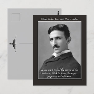 Carte Postale Votre inventeur de texte/couleur Nikola Tesla Phot