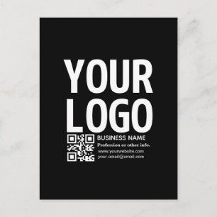 Carte Postale Votre logo avec code QR et texte modifiables 