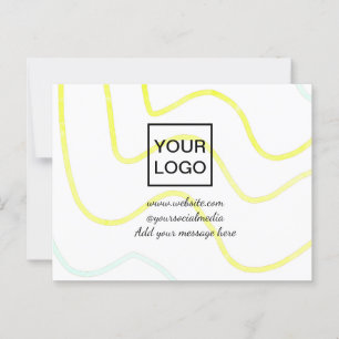 Carte Postale Votre logo ici blanc simple ligne jaune minimale c