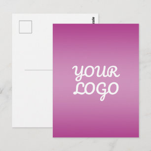 Carte Postale Votre logo & ombre simple moderne Violet