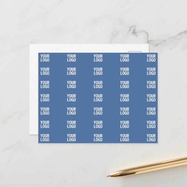 Carte Postale Votre logo ou image | Motif de bandes verticales (Devant/Arrière en situation)