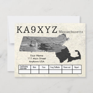 Carte Postale Votre Massachusetts Photo Formé Coupe QSL personna