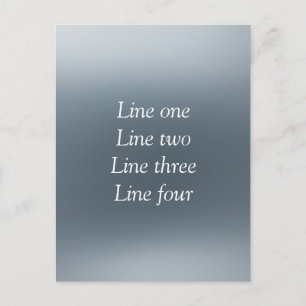 Carte Postale Votre message ici fond métallisé gris bleu te