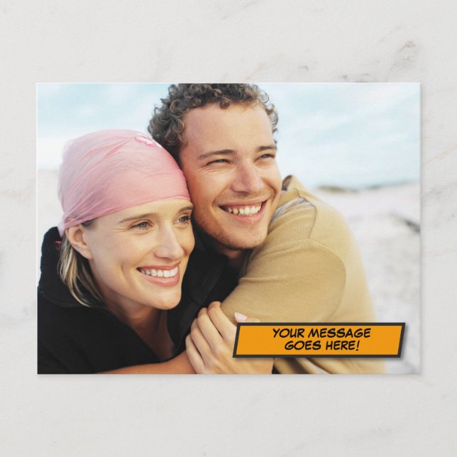 Carte Postale Votre Message Photo Amusant Rétro Bande Dessinée P (Devant)