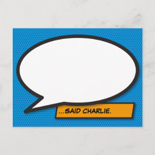 Carte Postale Votre message Voix Bubble Amusant Retro Comique Li