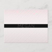 Votre nom | Blanc fin et Rose subtil Ombre Stripes