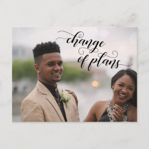 Carte Postale Votre photo + Changement de plans Mariage reporté