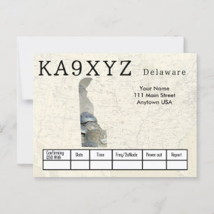 Carte Postale Votre photo Delaware Shapt découpé QSL personnalis