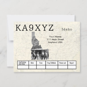 Carte Postale Votre photo Idaho découpe QSL personnalisé