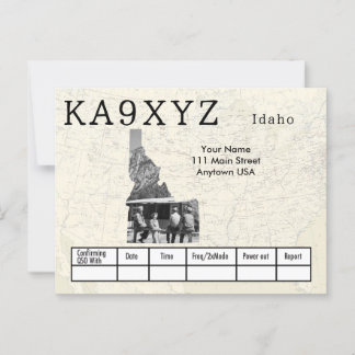 Carte Postale Votre photo Idaho découpe QSL personnalisé