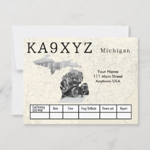 Carte Postale Votre photo Michigan Formé Coupe QSL personnalisée