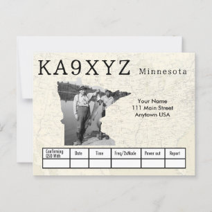 Carte Postale Votre photo Minnesota découpe en forme QSL personn