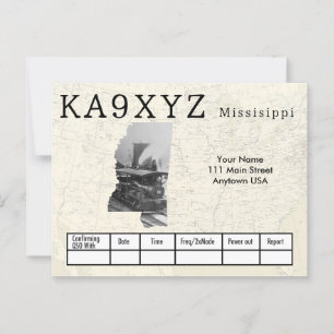Carte Postale Votre photo Mississippi découpé en forme QSL perso