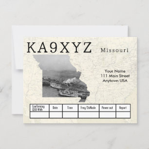 Carte Postale Votre photo Missouri découpé en forme QSL personna