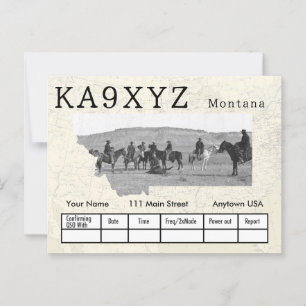 Carte Postale Votre photo Montana découpe QSL personnalisé