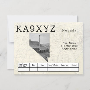 Carte Postale Votre photo Nevada en forme découpe QSL personnali