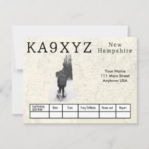 Carte Postale Votre photo New Hampshire Formé Découpe QSL person
