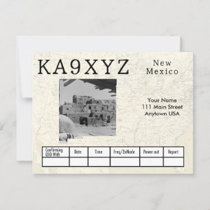 Carte Postale Votre photo Nouveau Mexique en forme découpe QSL p