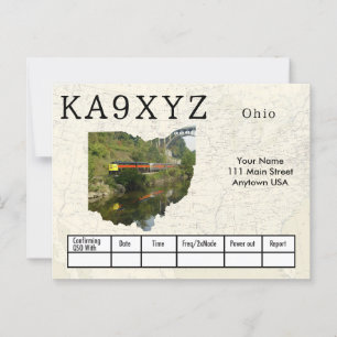 Carte Postale Votre Photo Ohio Formé Coupe personnalisée QSL car