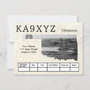 Carte Postale Votre photo Oklahoma en forme découpe QSL personna
