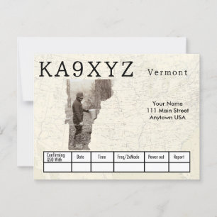 Carte Postale Votre photo Vermont découpe QSL personnalisé